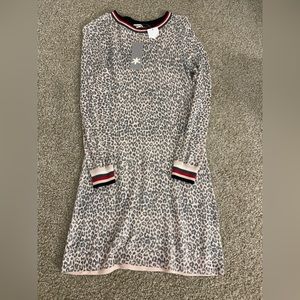 Splendid girls leopard sweater dress nwt